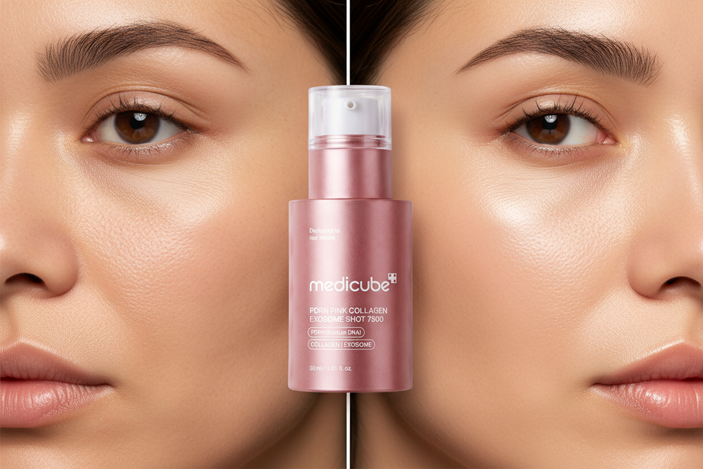 Avant après PDRN Pink Collagen Exosome Shot