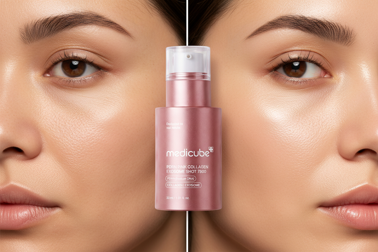 Avant après PDRN Pink Collagen Exosome Shot