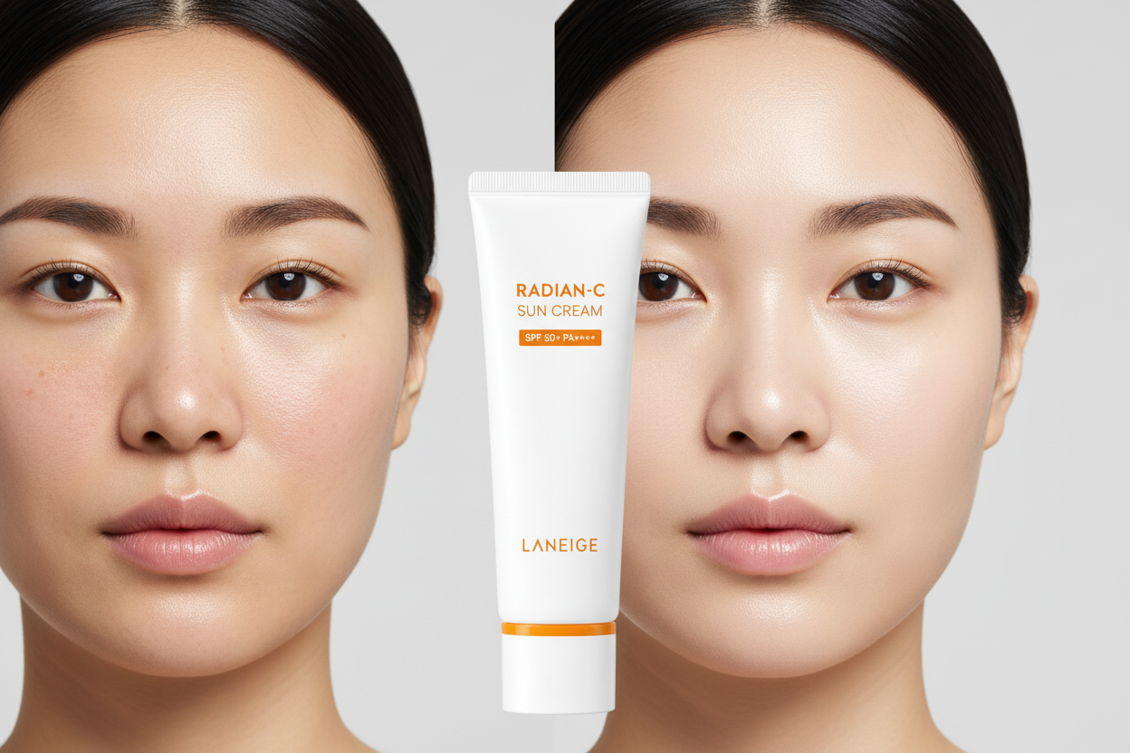 Avant après Radian-C Sun Cream