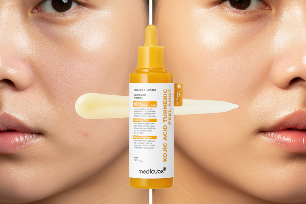 Avant après Kojic Acid Turmeric Peel Shot